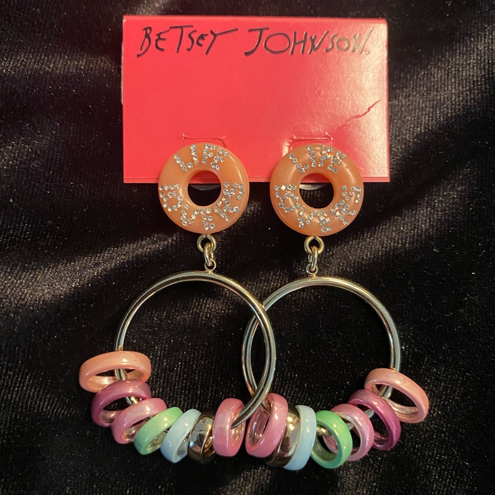 Betsey Johnson Brooklyn Boardwalk Sweets LifeSavers earrings.  Rare HTF